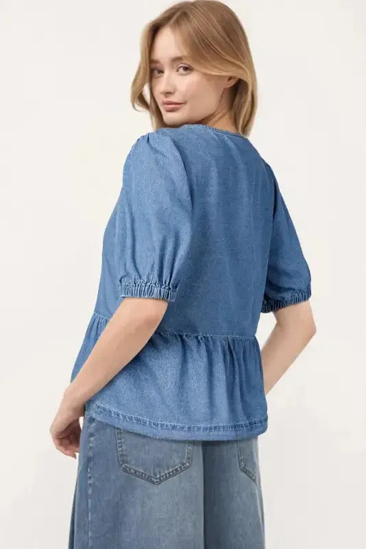 Μπλούζα τζιν Peplum Perfection