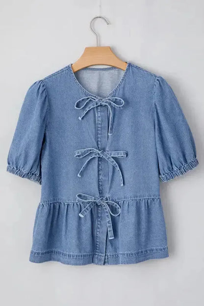 Peplum Perfection Denim Blouse