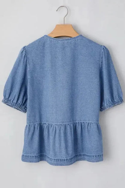 Peplum Perfection Denim Blouse