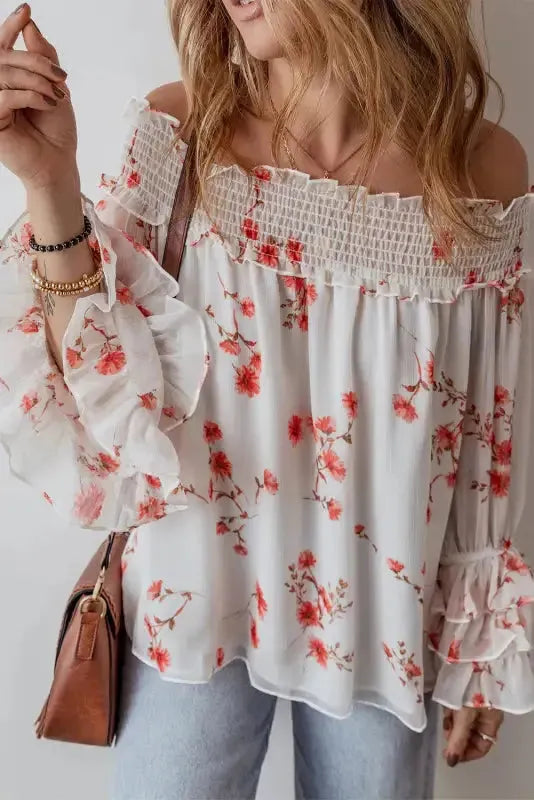 Μπλούζα με στάμπα Petal Play και μακριά μανίκια