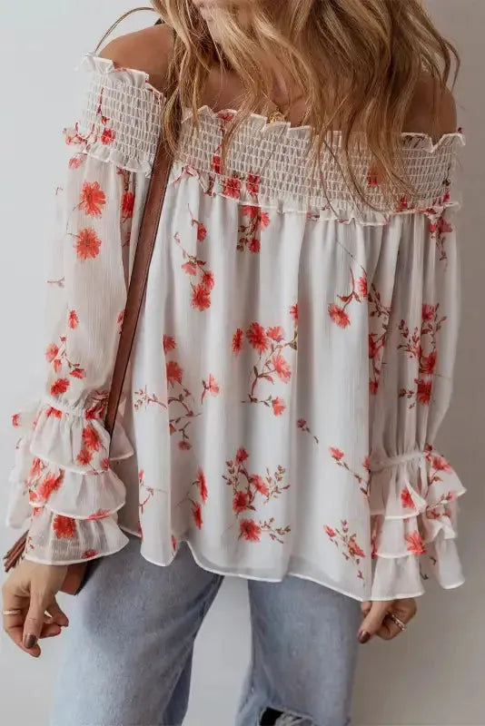 Μπλούζα με στάμπα Petal Play και μακριά μανίκια