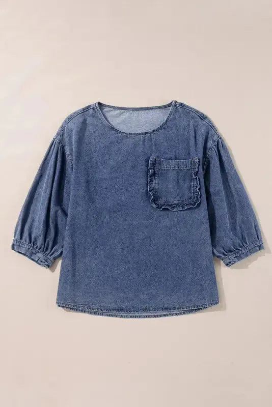 Pocket Play Denim Blouse
