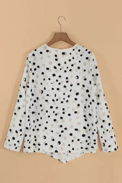 Polka Charm V-Neck Blouse