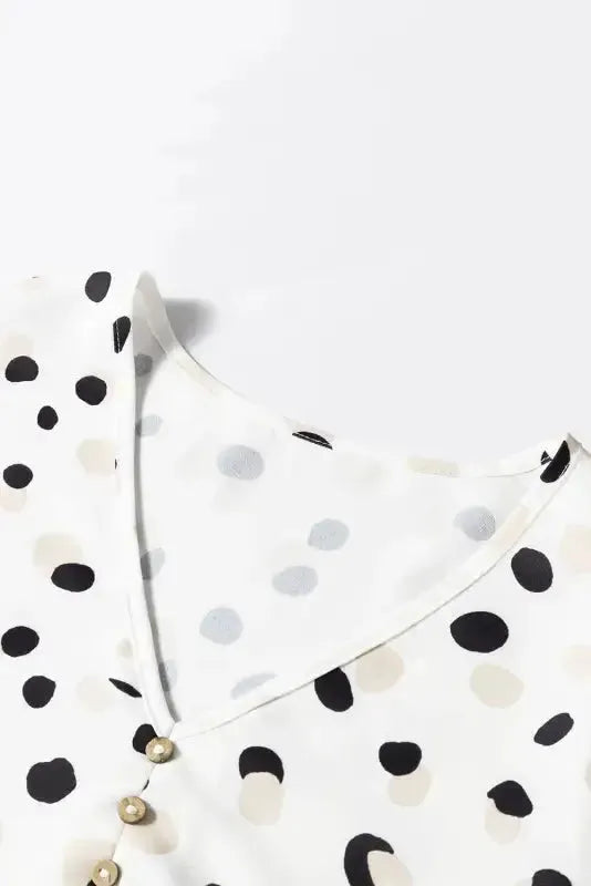 Polka Charm V-Neck Blouse