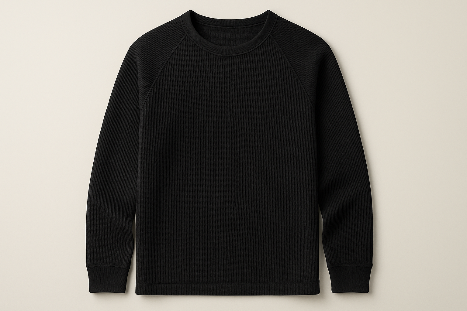 Premium men's shirt designed for comfort, durability, and clean style. Built for all‑day wear and easy care.

Fabric: 98% cotton, 2% elastane waffle
Fit: Relaxed fit
Care: Machine wash cold, tumble low
Use: Weekend casual
Thermal waffle texture
Comfort stretch
Raglan-inspired shoulder shaping

Quality guarantees: secure stitching at stress points, colorfast dyes, and materials sourced for longevity. If between sizes, choose your usual size for a tailored look or size up for relaxed drape.
Black color