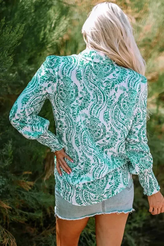 Relaxed Paisley Pattern Shirt
