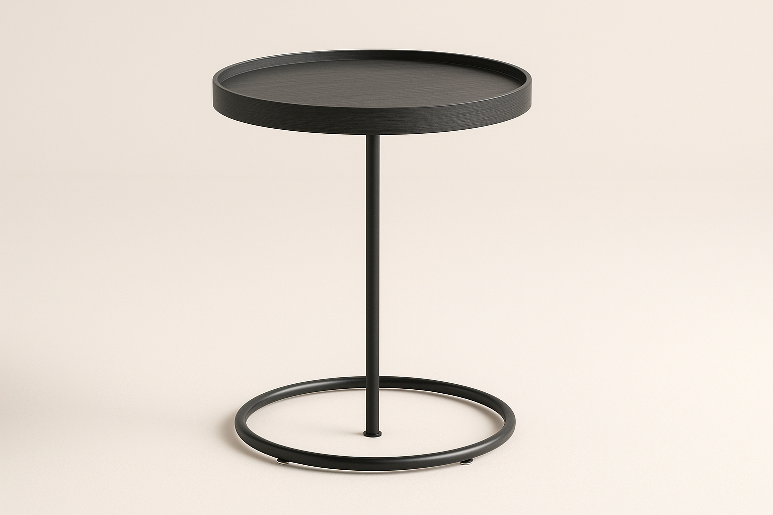 Round Side Table A=Modern furniture built for daily use. Balanced proportions, durable materials, and easy maintenance for a clean home setup.

Materials: Engineered wood top, steel base
Care: Wipe clean; avoid abrasives
Ideal use: Bedside, sofa side
Lightweight yet sturdy
Raised lip edge
Adjustable leveling feet

Colour: Charcoal Grey