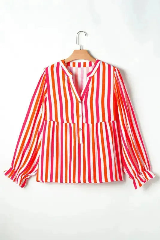 Sunset Stripe Balloon Blouse