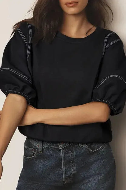 Timeless Stitch Puffy Blouse