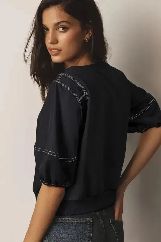 Timeless Stitch Puffy Blouse