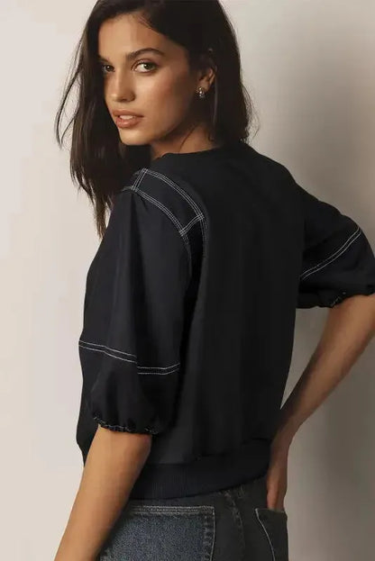 Timeless Stitch Puffy Blouse