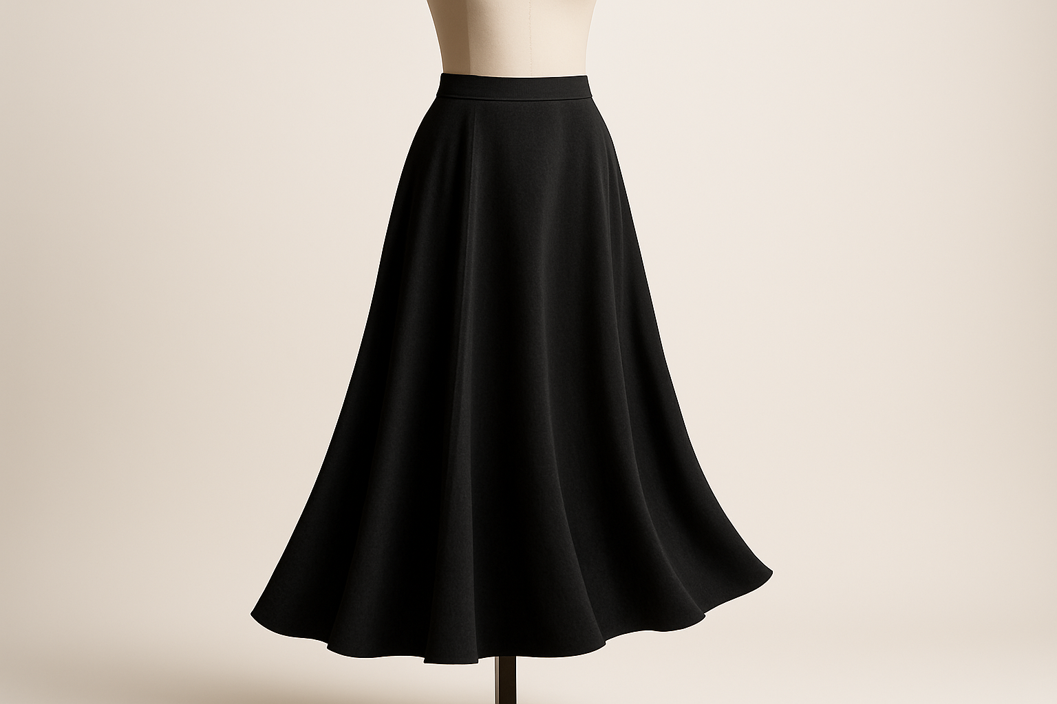 Velouria Velvet Occasion Skirt - Beige, Flowing Silhouette