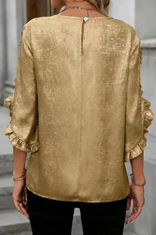 Μπλούζα Velvet Glow Metallic Gold