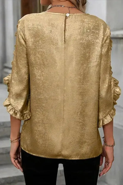 Velvet Glow Metallic Gold Blouse