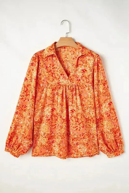 Whimsical Print Babydoll Blouse